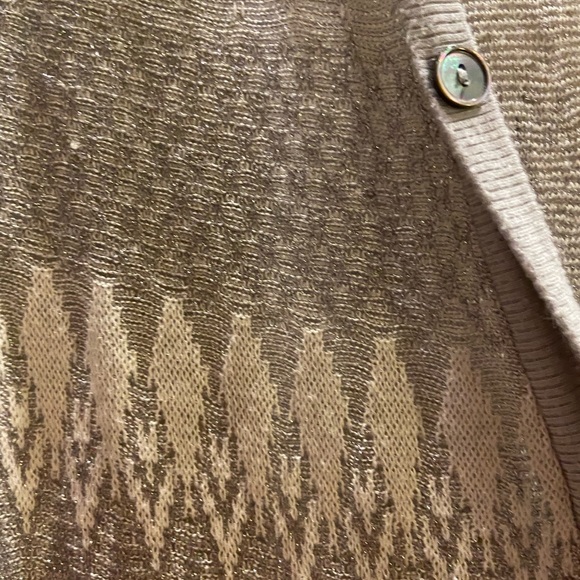Anthropologie cardigan. Gray-silver metallic - Picture 2 of 3